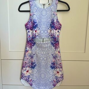 LF Rumor Boutique Purple Floral Dress With Cutout